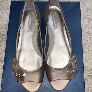 Bandolino bronze flats with floral embellishments